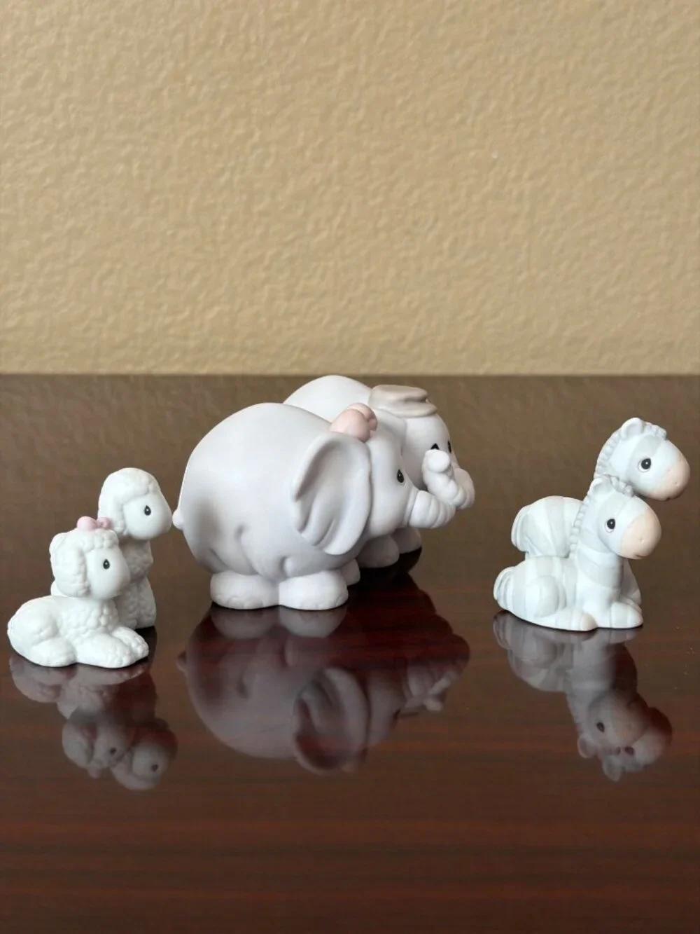 3 X Precious Moments Noah's Ark 2 By 2 Elephant 530131 Lamb 530077 Zebra 127809